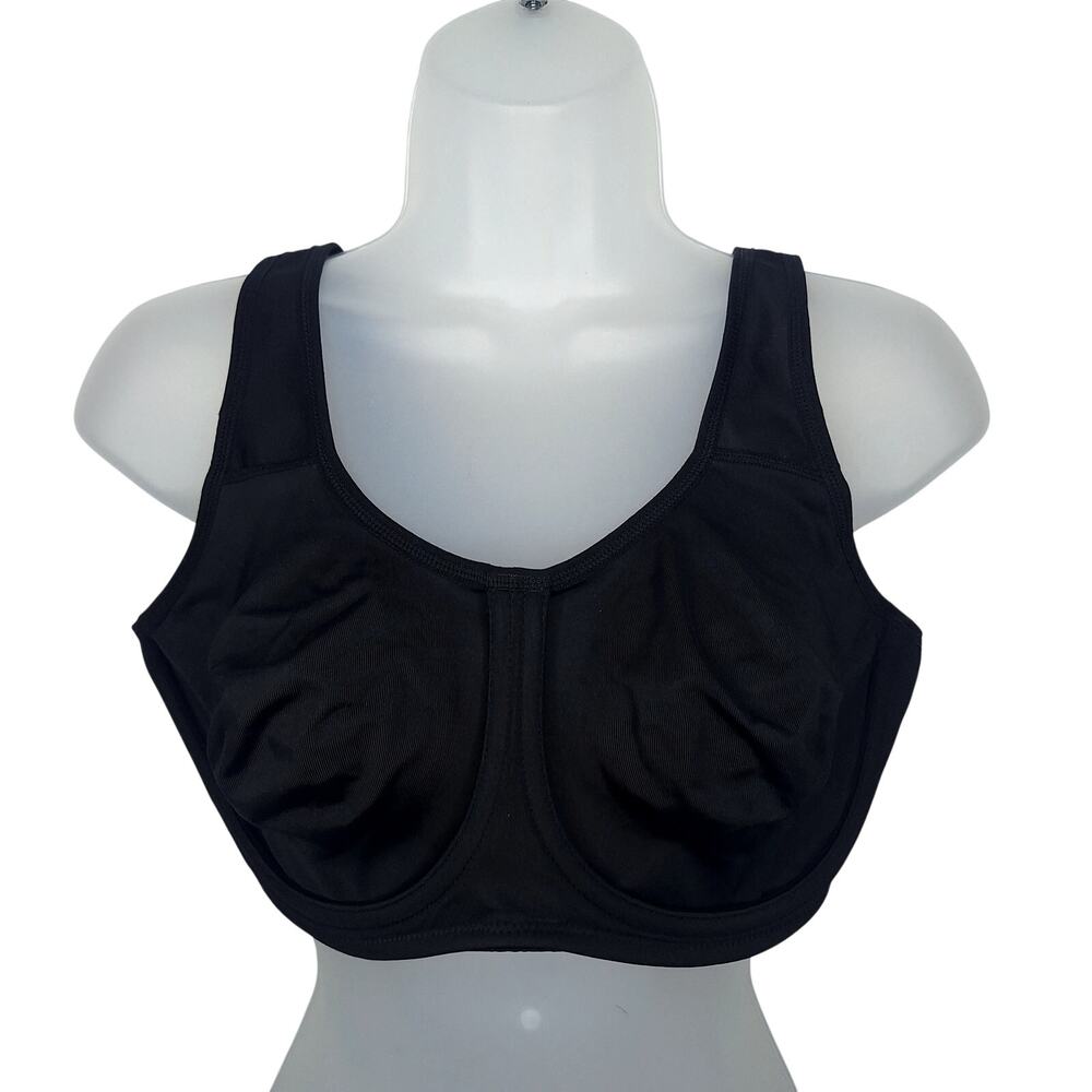 Wacoal 38DD Simone Sport Underwire Bra High Impact 855170 Black Adjustable Strap - Picture 2 of 10